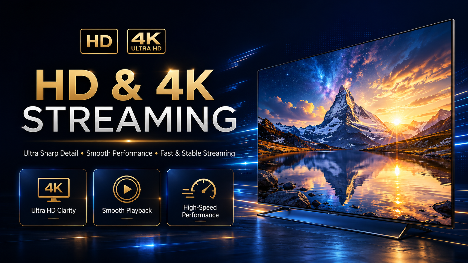 Good IPTV HD and 4K streaming on a living room television